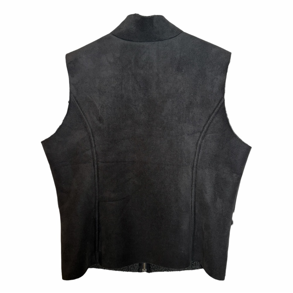 Lands’ End Youth Sherpa Fleece Vest Black Full Zip Warm Layering L 14–16 Outdoor - Picture 3 of 8